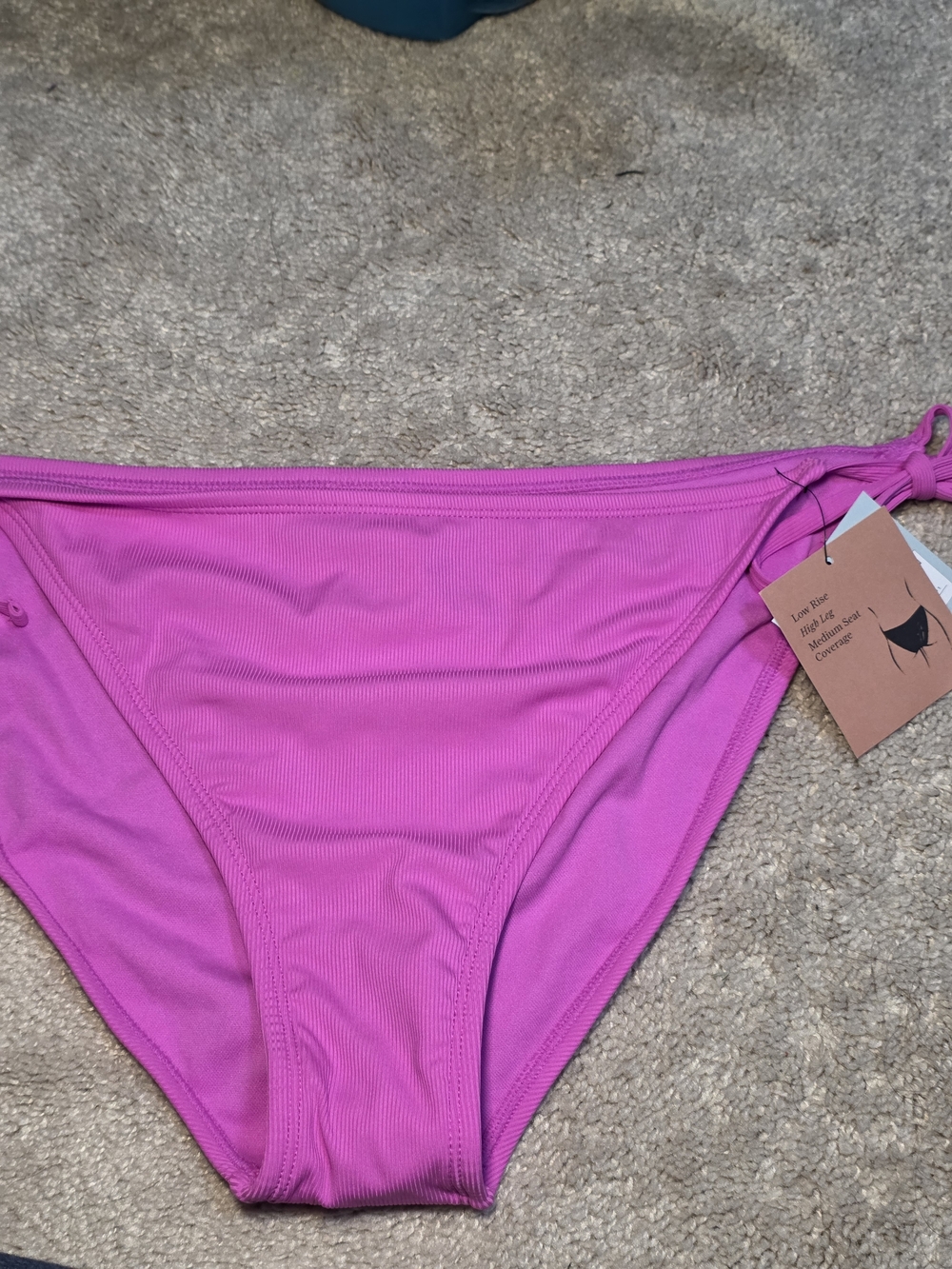 Shade & Shore Bright Pink Bikini Bottoms with Side Tie